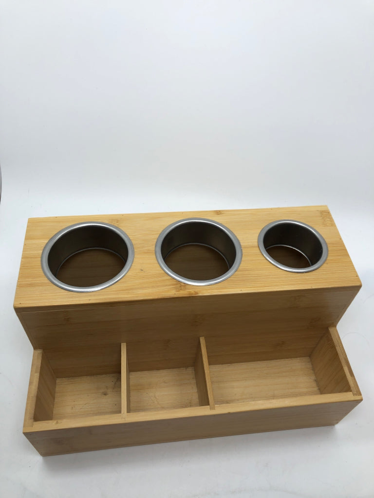 BAMBOO HAIR TOOL ORGANIZER.