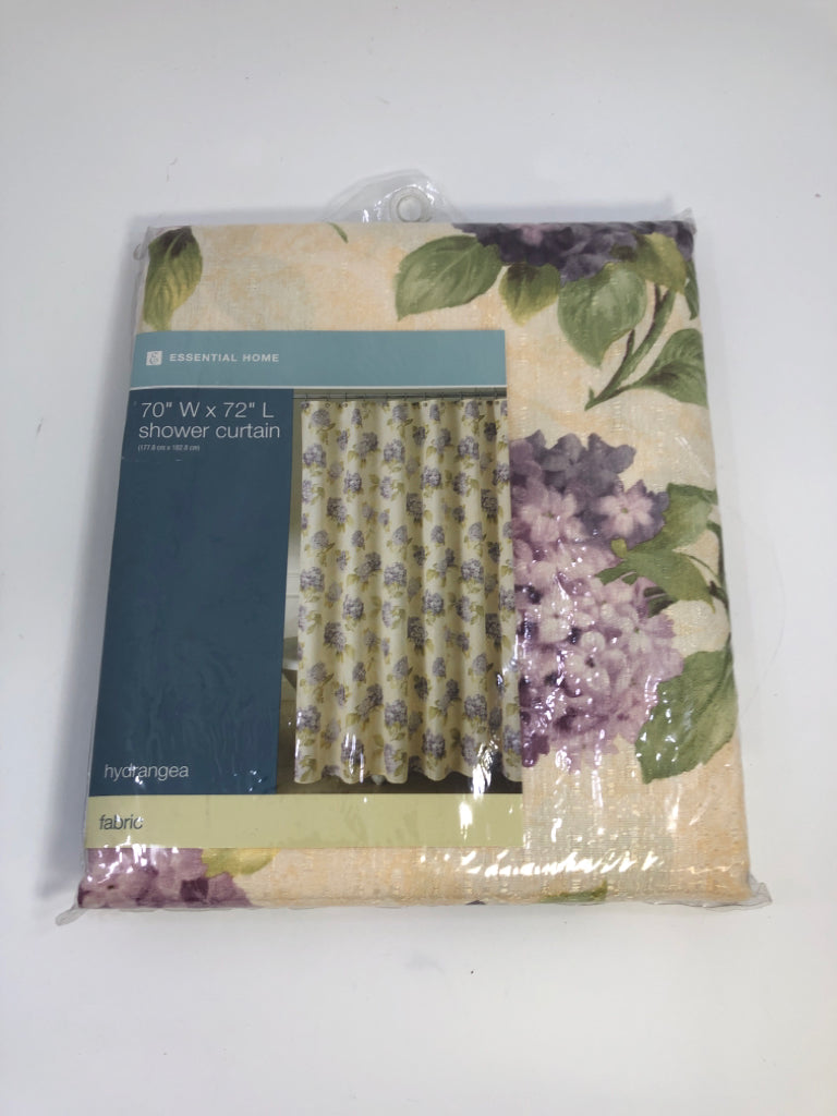 NIP PURPLE FLORAL SHOWER CURTAIN.