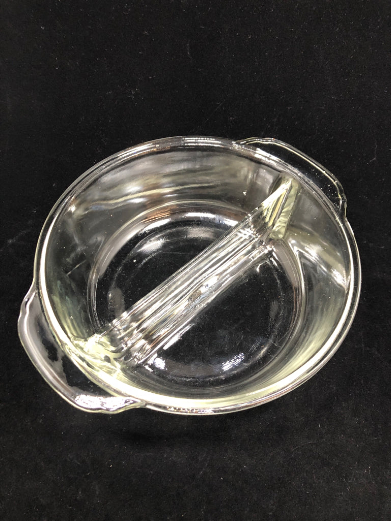 VTG CLEAR GLASS 2 SECTION BOWL.