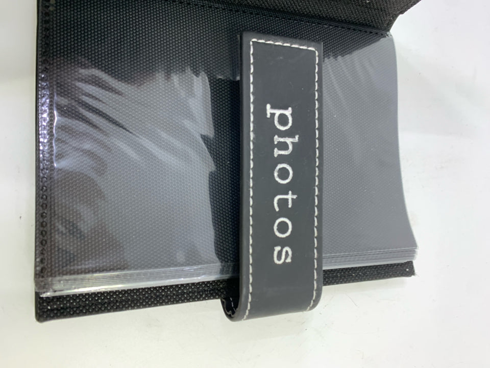 FAUX BLACK LEATHER PHOTO ALBUM.