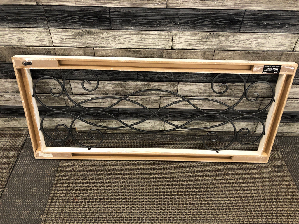 RUSTIC BLACK METAL SCROLL WORK PANEL.