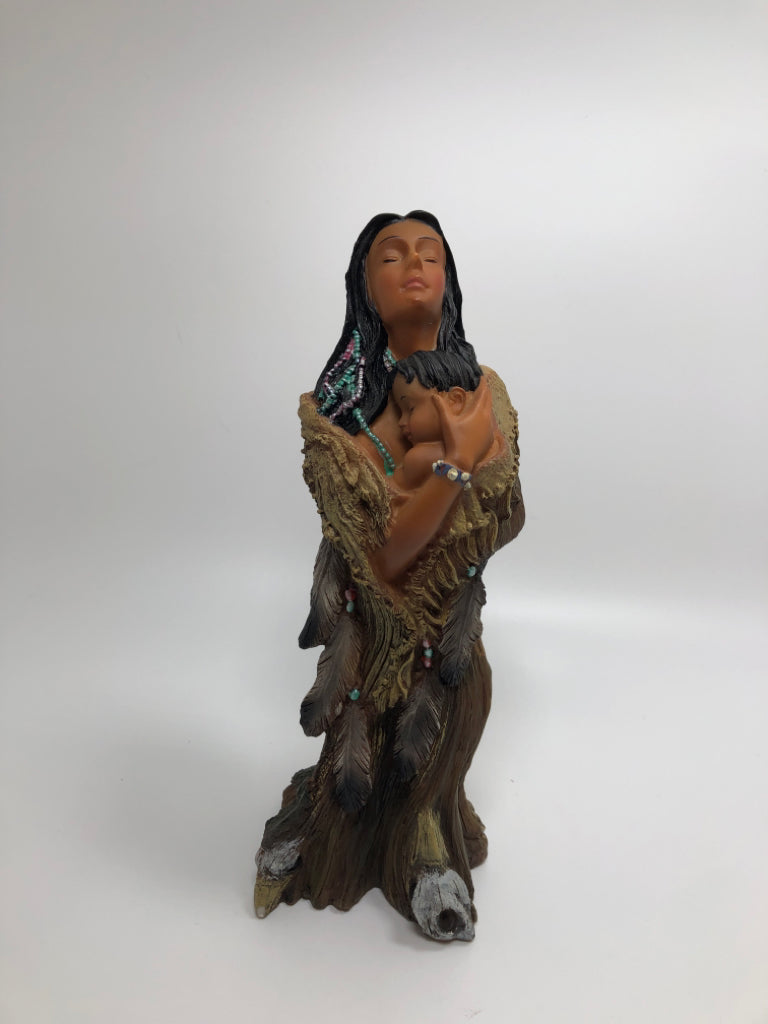 NATIVE AMERICAN MOTHER/BABY FIGURINE.
