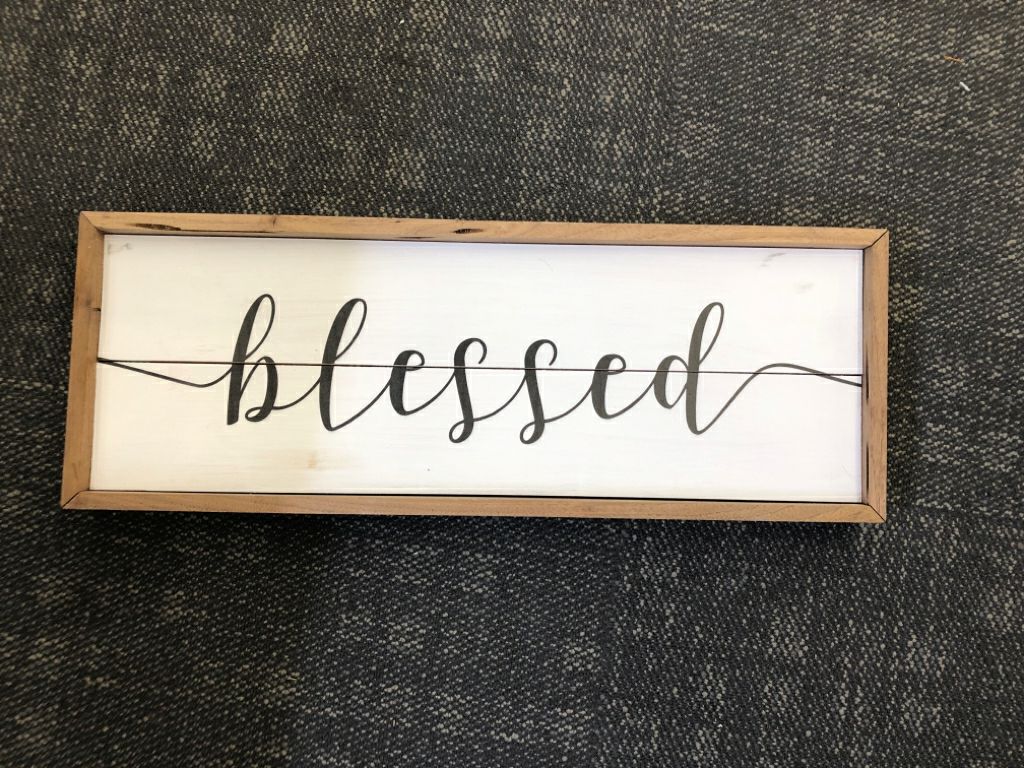 WHITE WOOD BLESSED WALL ART.