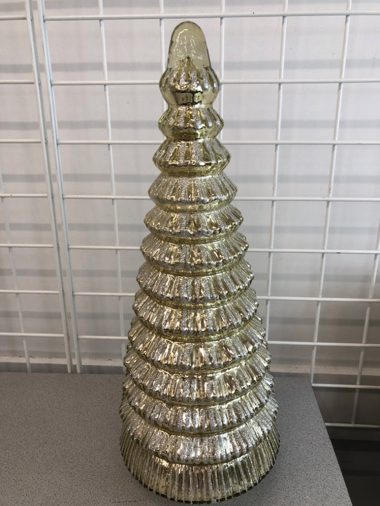 SILVER/GOLD SPARKLE MERCURY GLASS WINTER TREE.