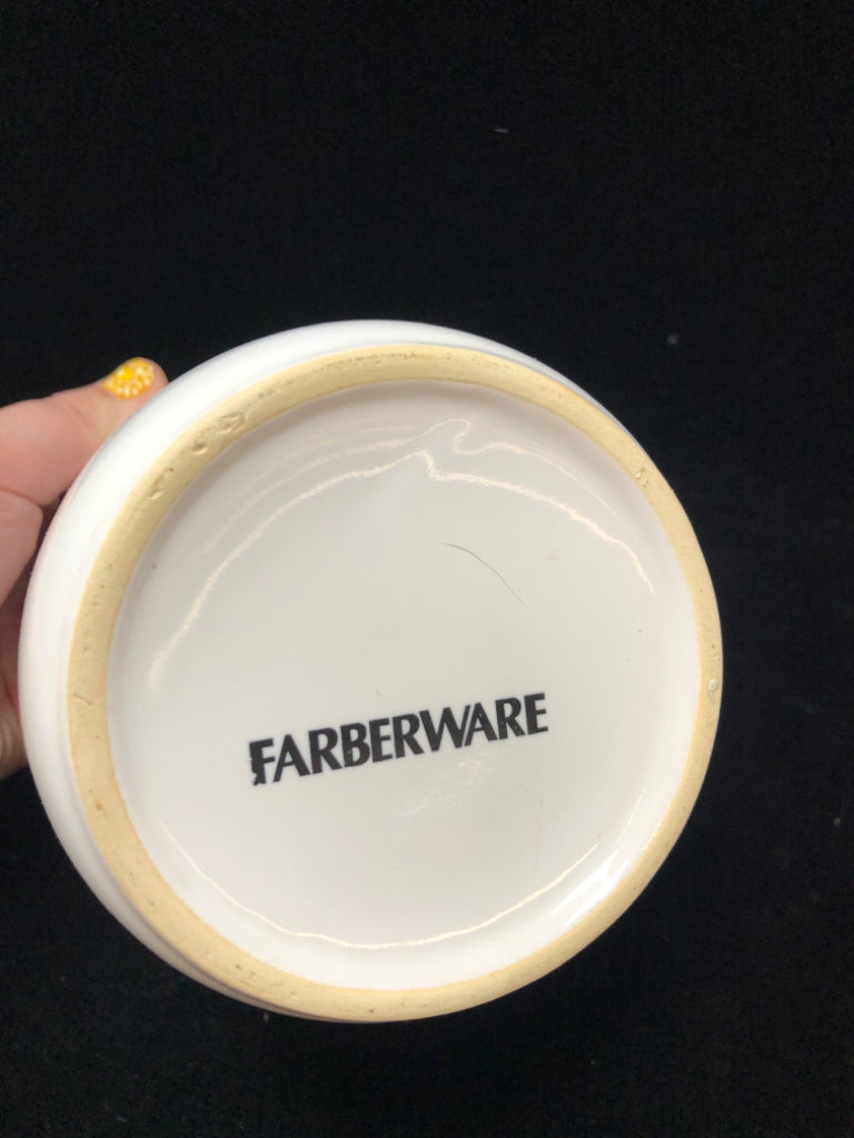 WHITE FARBERWARE UTENSIL HOLDER.
