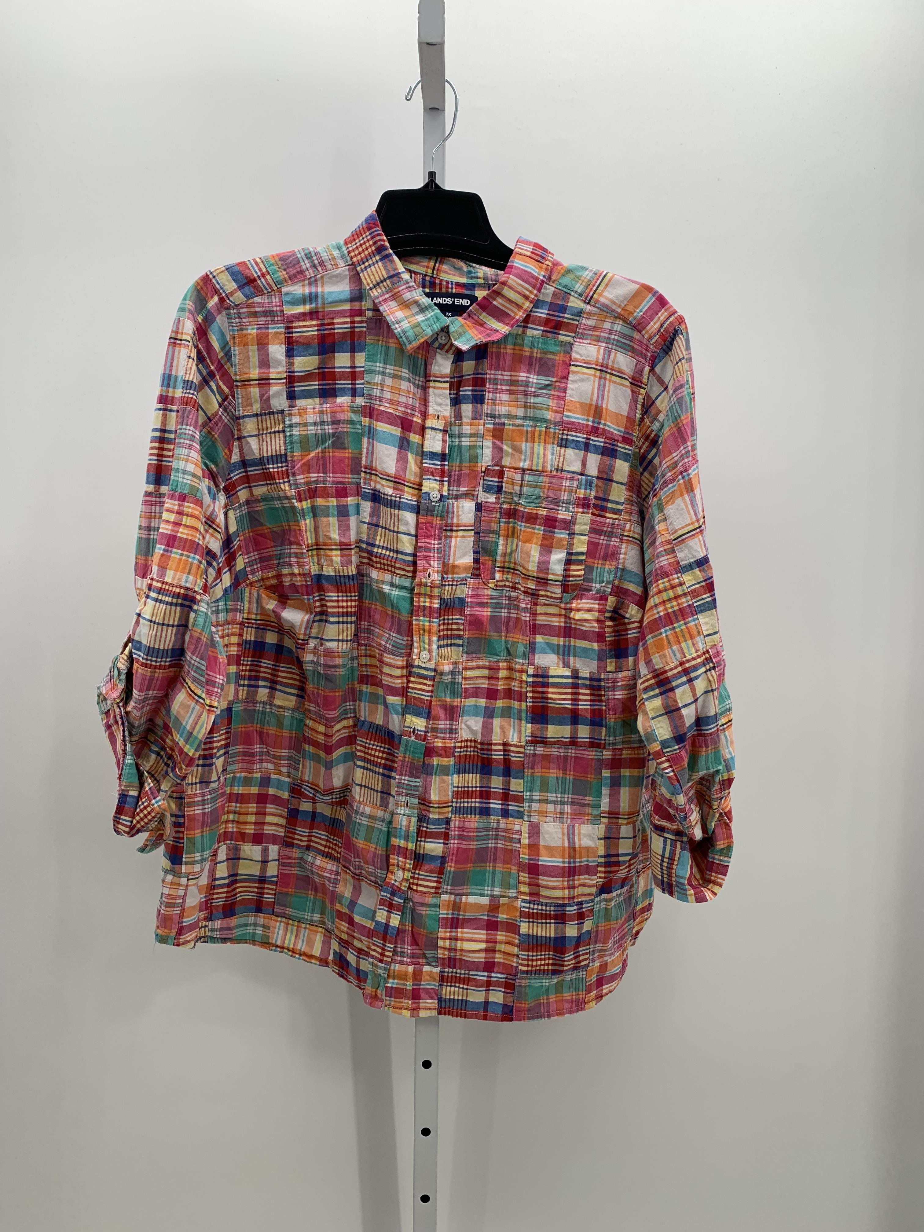 Lands End Size 1X Womens Long Sleeve Shirt