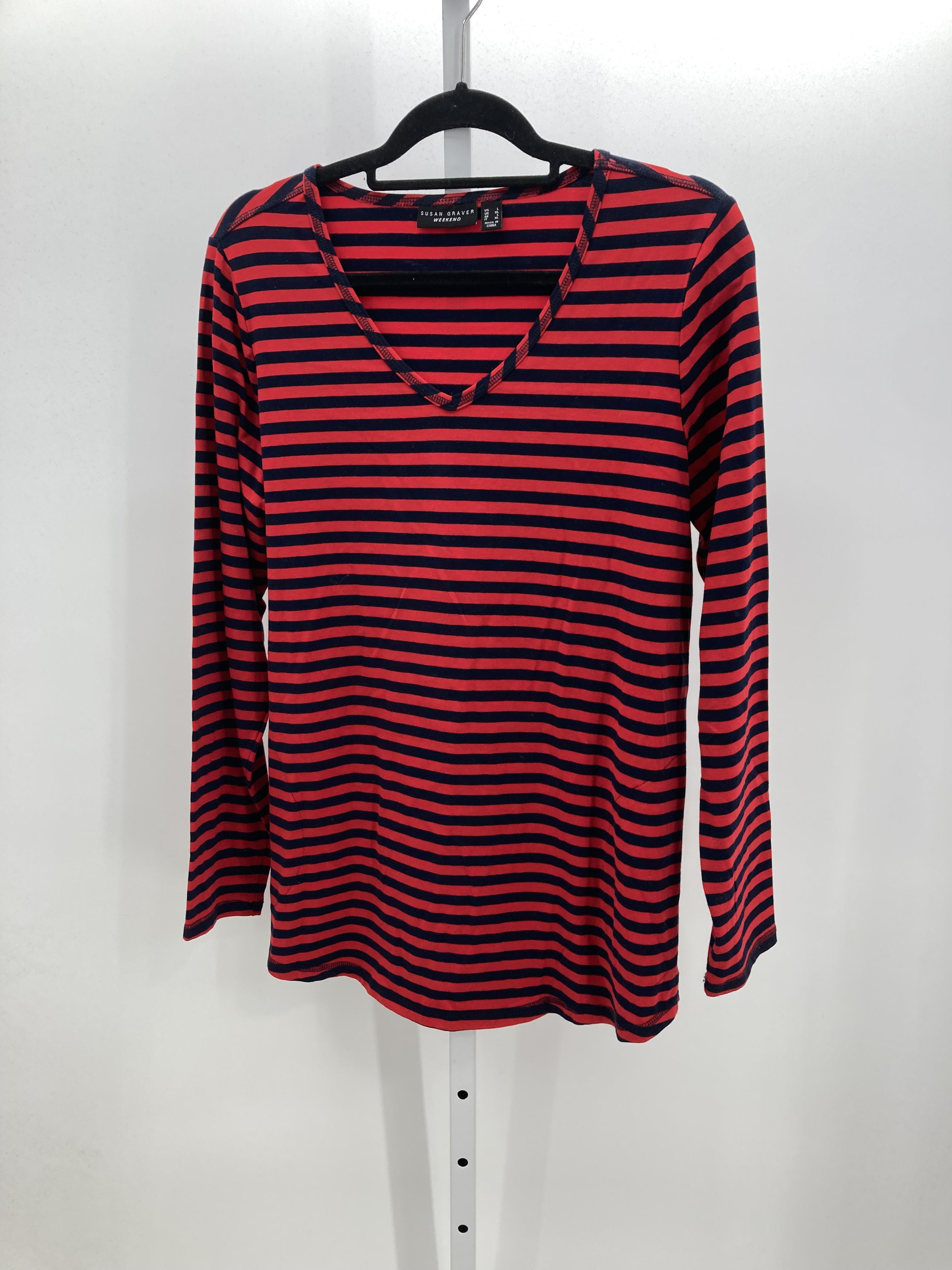 Susan Graver Size Large Misses Long Sleeve Shirt
