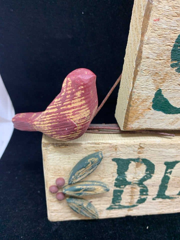 "SEASON'S BLESSINGS" DISTRESSED WOOD SIGN.