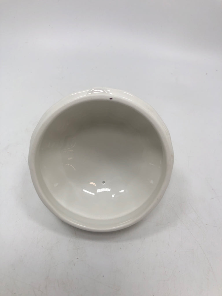 MIKASA WHITE RIBBED COFFEE POT W/GOLD RIM.