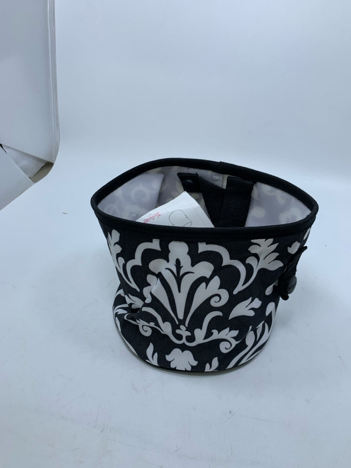 NEW BLACK/WHITE PAISLEY PATTERN FABRIC OH SNAP BIN.
