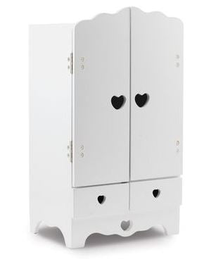 Melissa & Doug Wooden Doll Armoire with Hanging Rod & Hangers