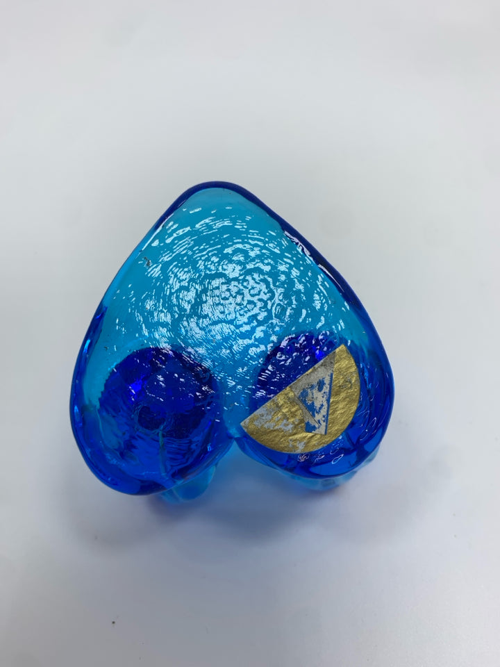 VTG BLUE BIRDS OF HAPPINESS BLUE GLASS FIGURINE.