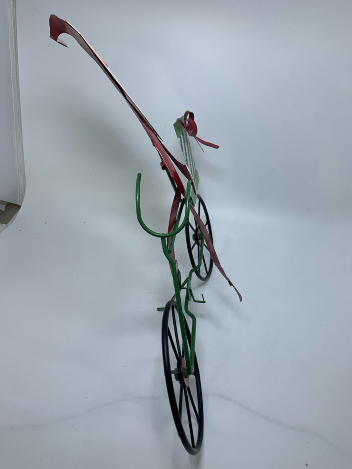 METAL SANTA BIKING STANDING DECOR.
