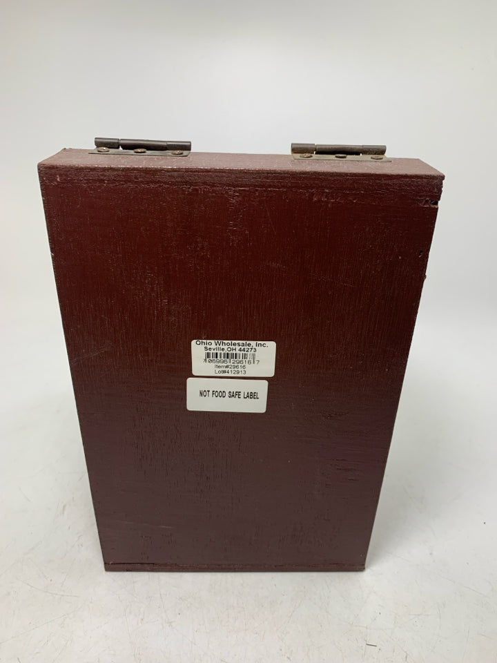 RUSTIC RED ROOSTER COFFEE BIN W/ FLAP LID DECORATIVE.