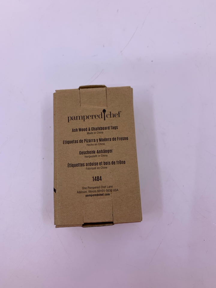 NIB 4 ASH WOOD & CHALK BOARD TAGS.