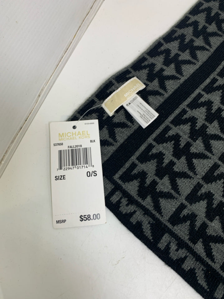 Michael Kors Grey/Black Monogram Scarf- New With Tags