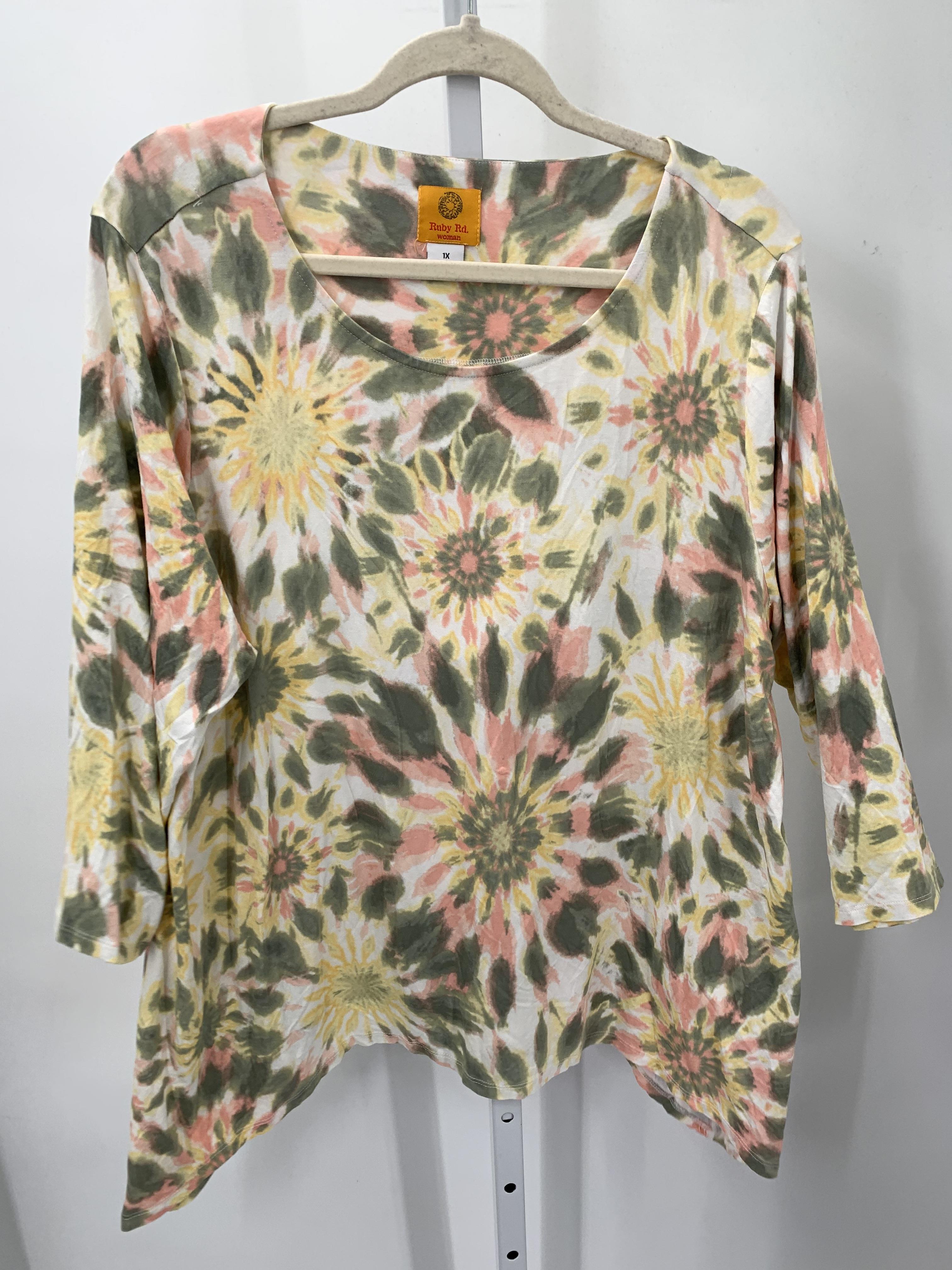 Ruby Rd. Size 1X Womens 3/4 Sleeve Shirt