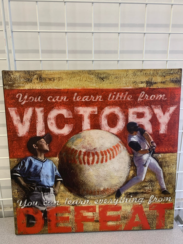 "VICTORY" BASEBALL CANVAS.
