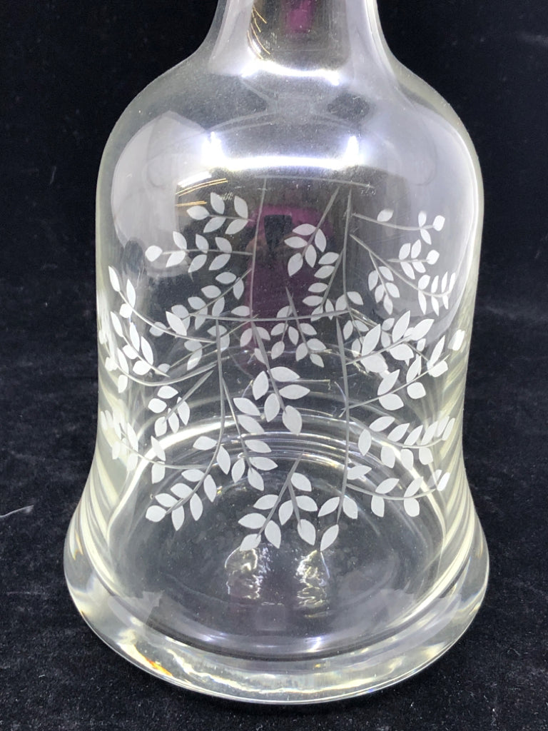 LEAF ETCHED DECANTER.