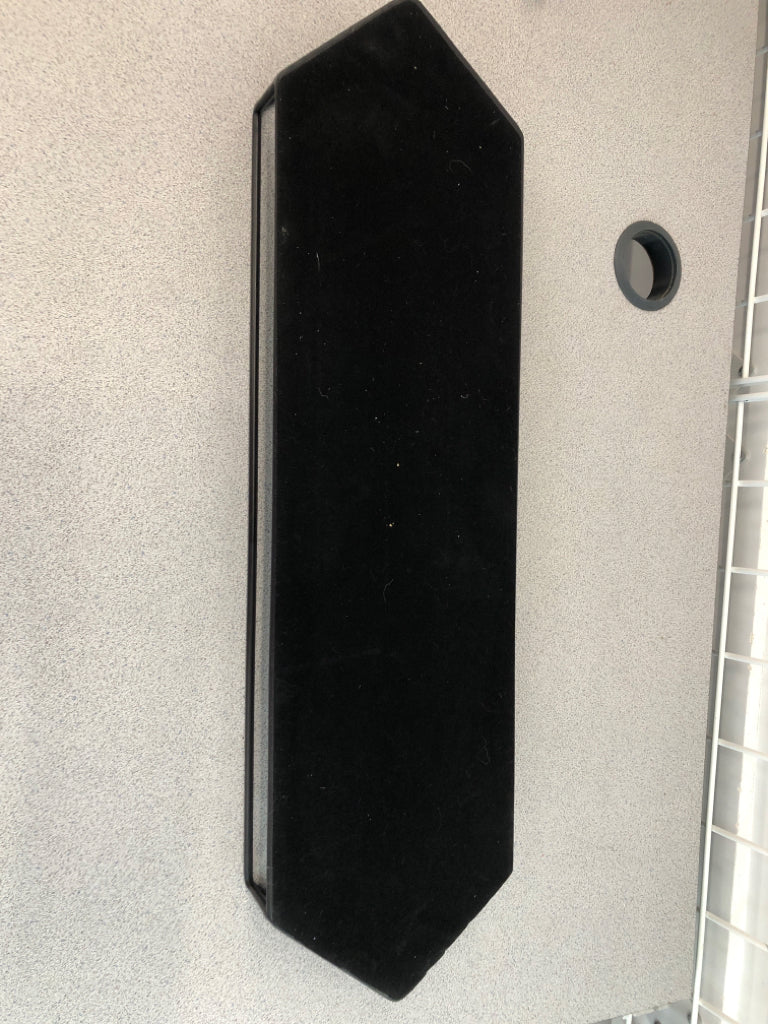 ELONGATED HEXAGON MIRROR TRAY.