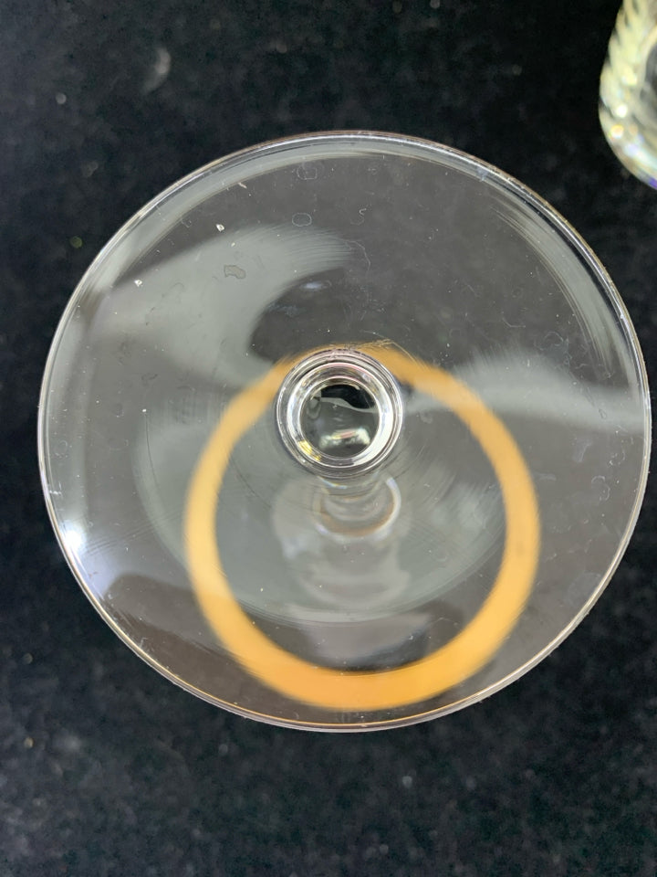 3PC GOLD RIM MARTINI SERVING SET- 2 GLASSES, 1 PITCHER.