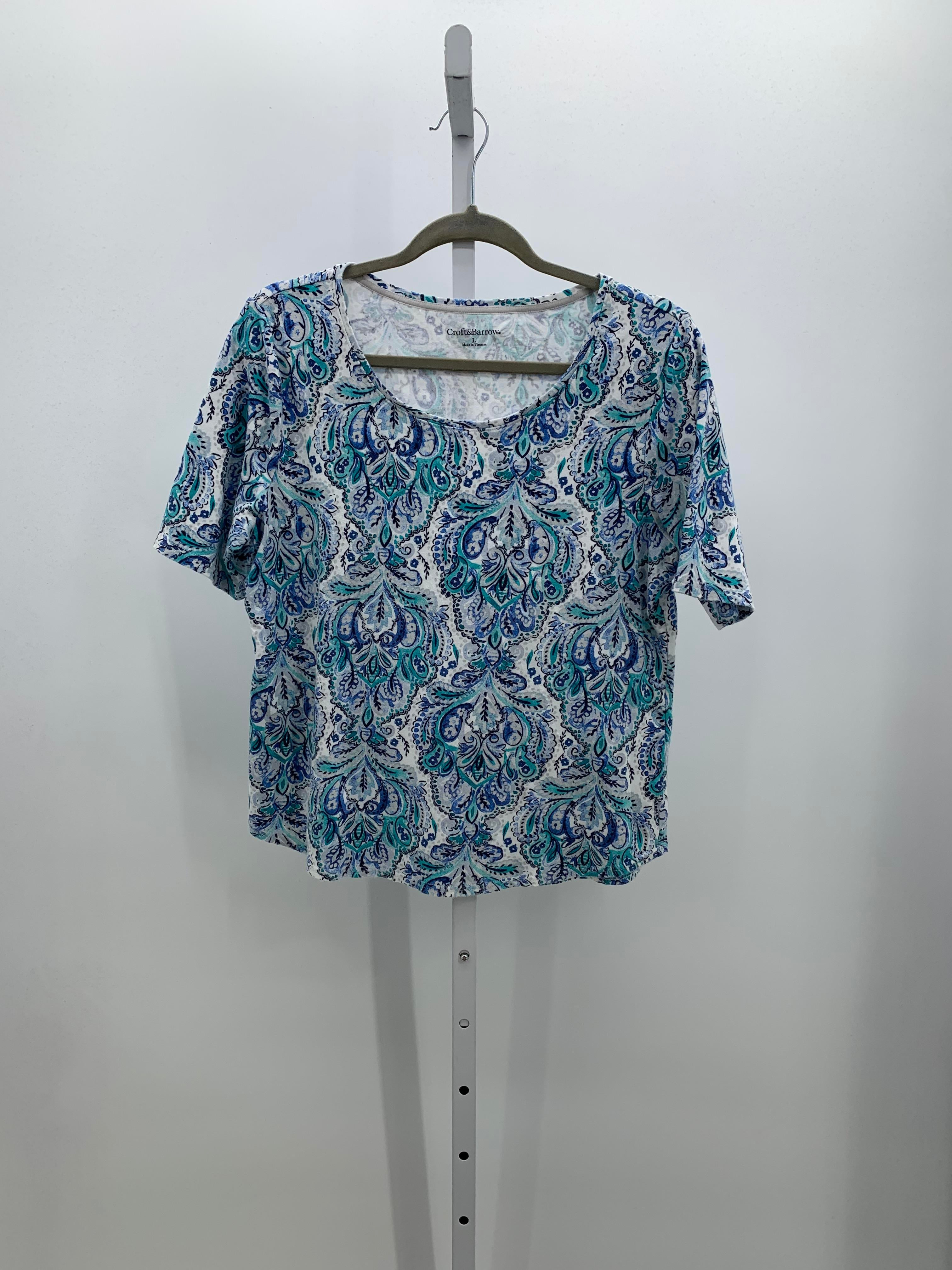 Croft & Barrow Size Large Misses Short Sleeve Shirt