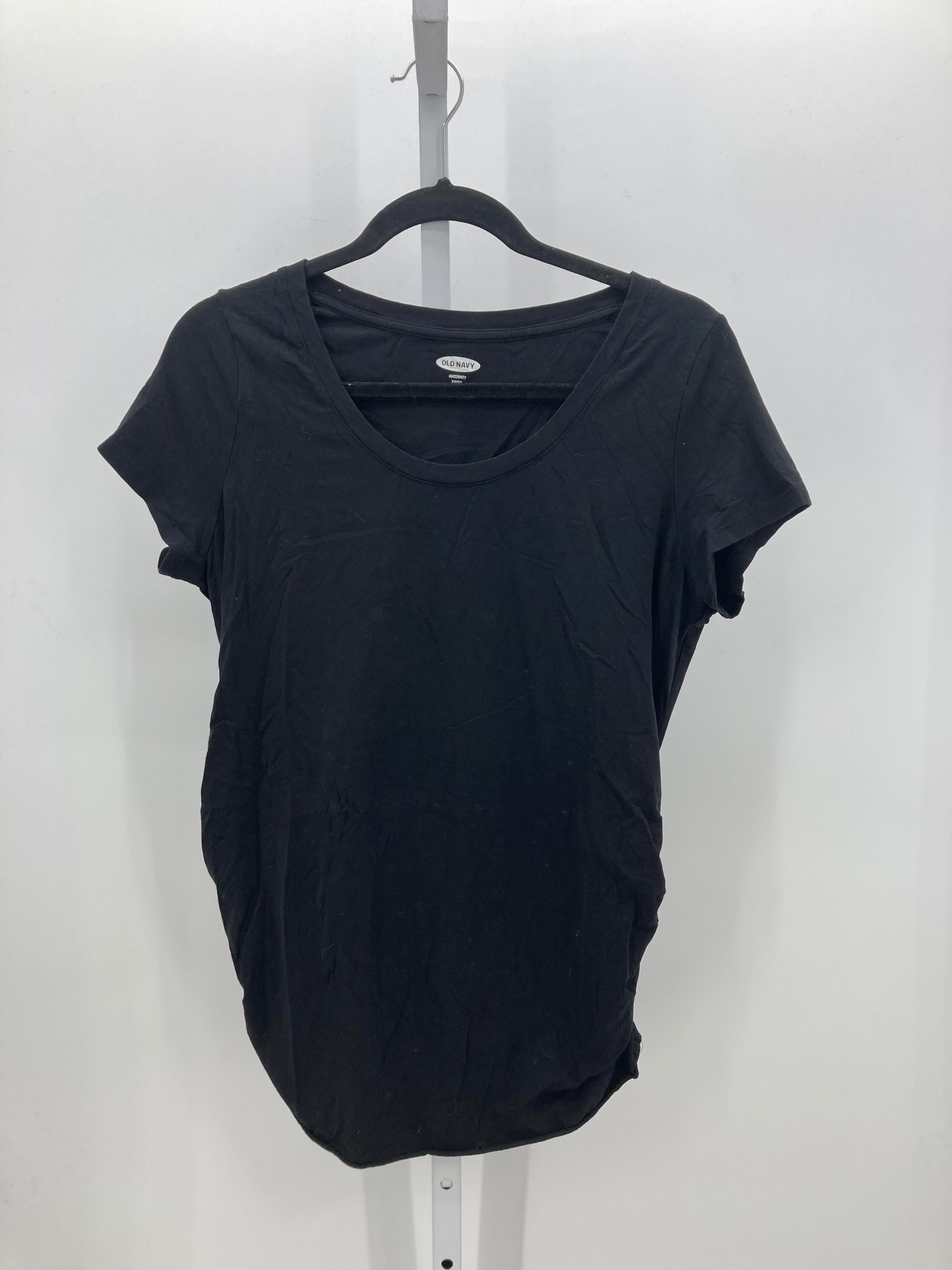 Old Navy Black Size Large Maternity Short Sleeve Shirt