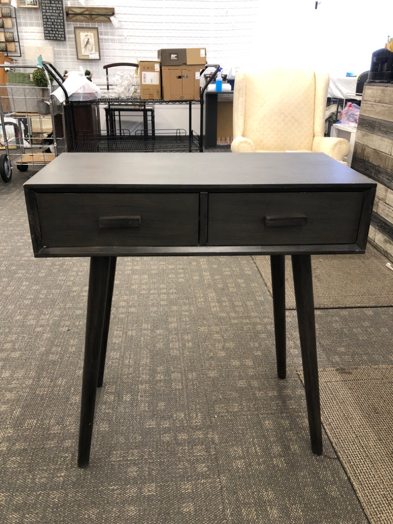 CONTEMPORARY BLACK DESK W/2 DRAWERS.