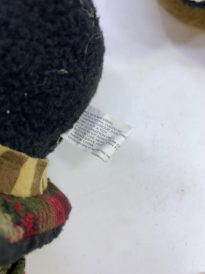 PLUSH SNOWMAN WINE BOTTLE TOPPER AND FEET.