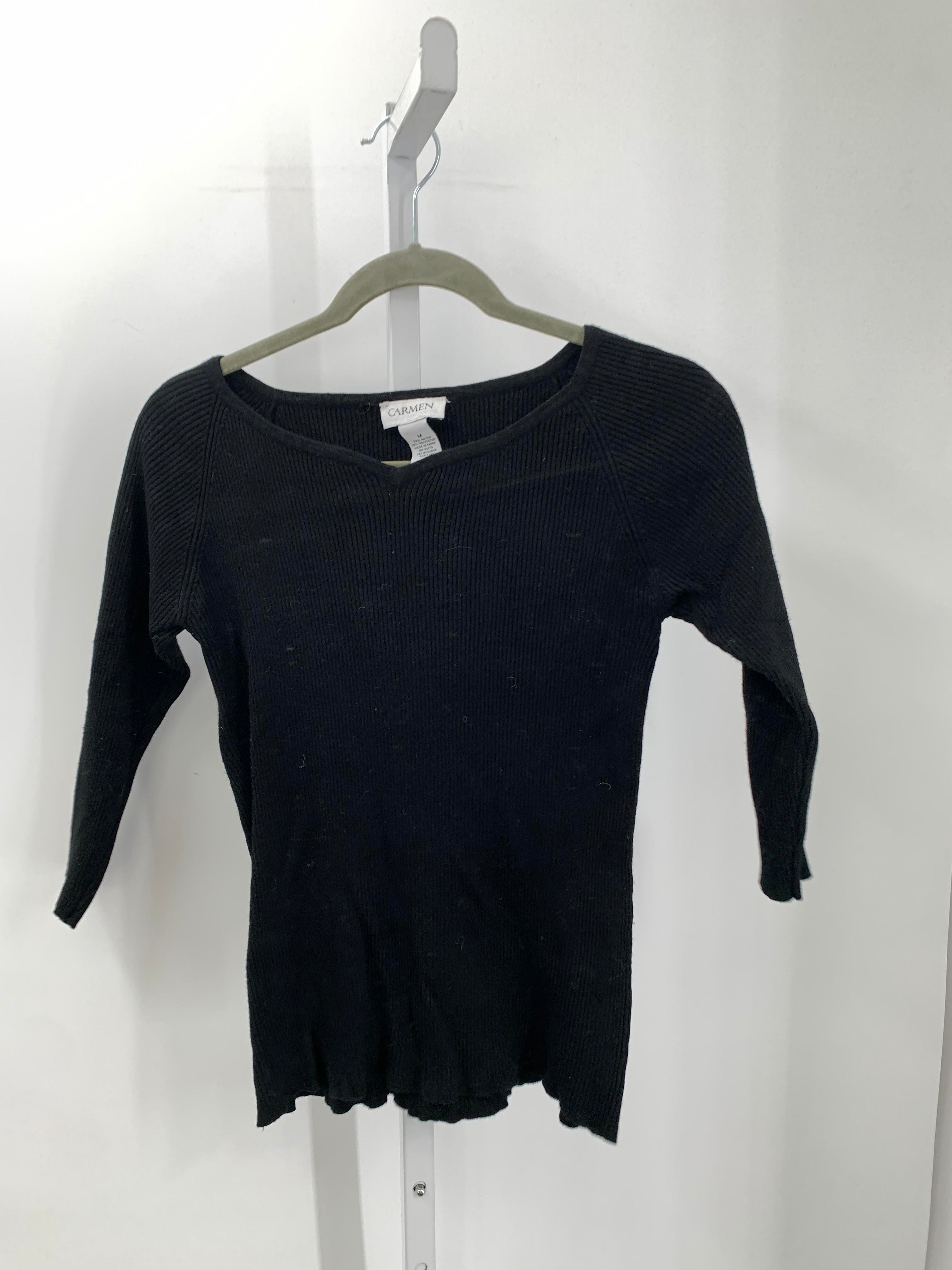 Carmen Marc Valvo Size Medium Misses 3/4 Sleeve Sweater