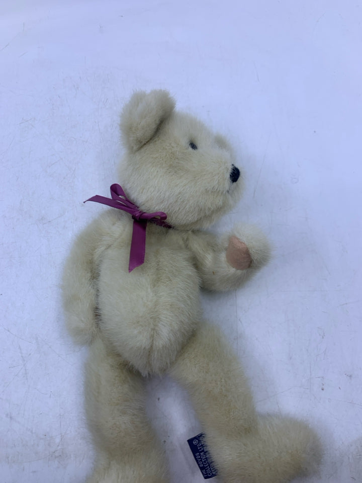 WHITE BEAR W/ THIN PURPLE BOW BOYDS BEAR.