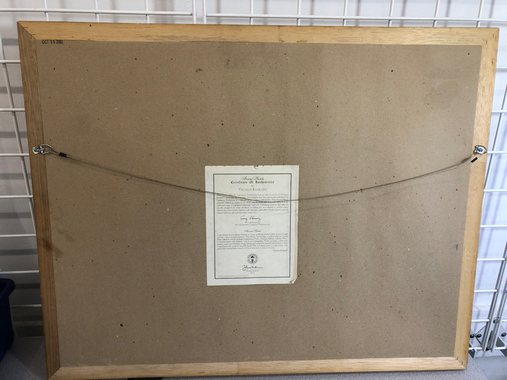 "STRONG FAMILIES MAKE A STRONG AMERICA" THOMAS KINKADE FRAMED PRINT.