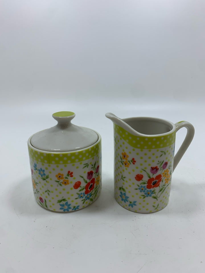 VTG MILLEFLEUR AVANT-GARDE FLORAL CREAM/SUGAR.