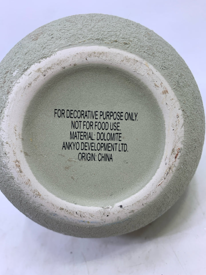 SMALL ROUND GRAY PITCHER PLANTER.