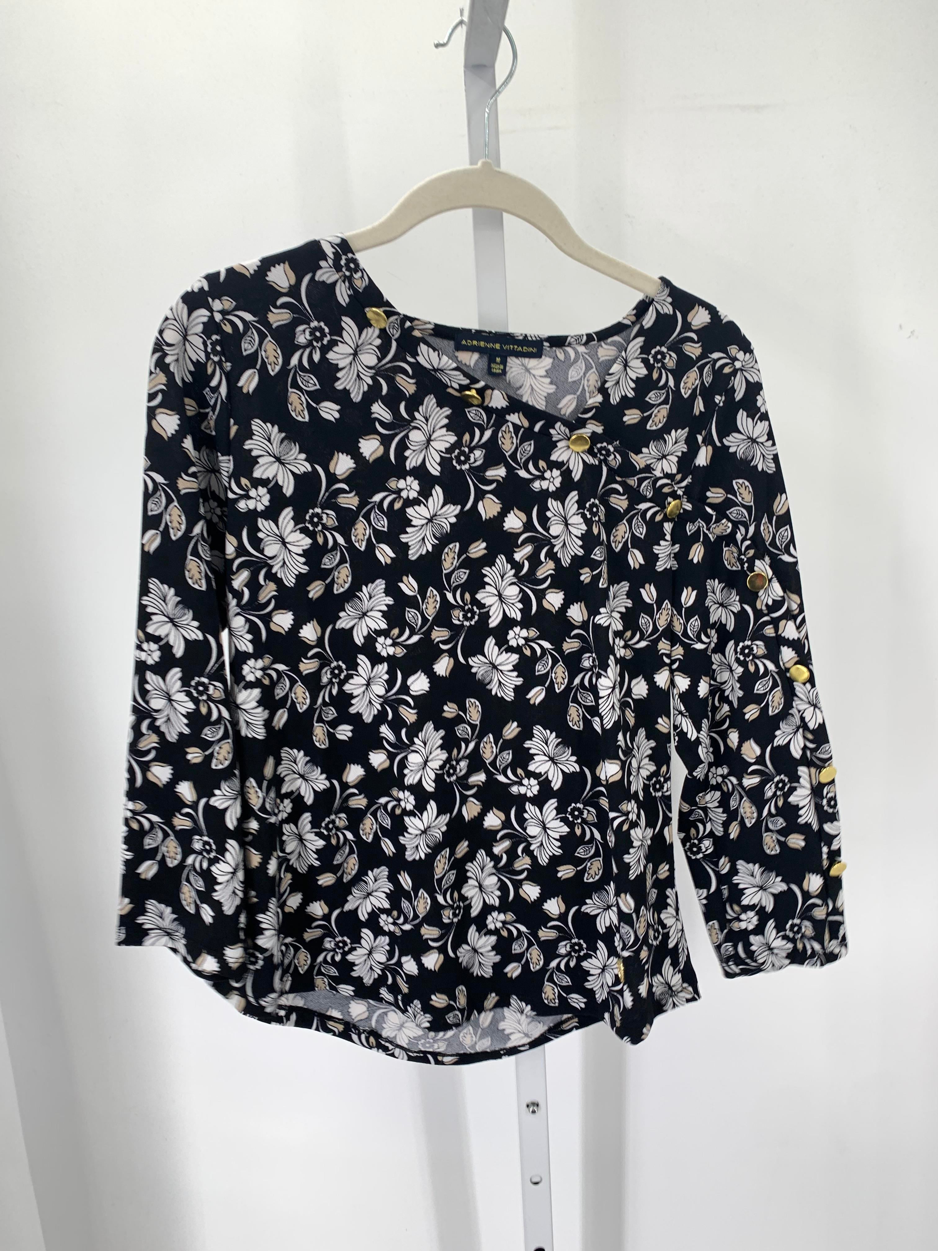 Adrienne Vittadini Size Medium Misses 3/4 Sleeve Shirt