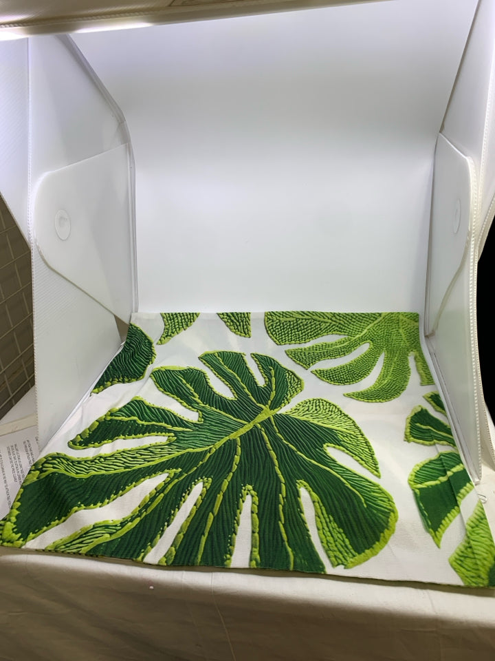 LARGE PILLOW CASE W/PLANT&LEAF DESIGN.