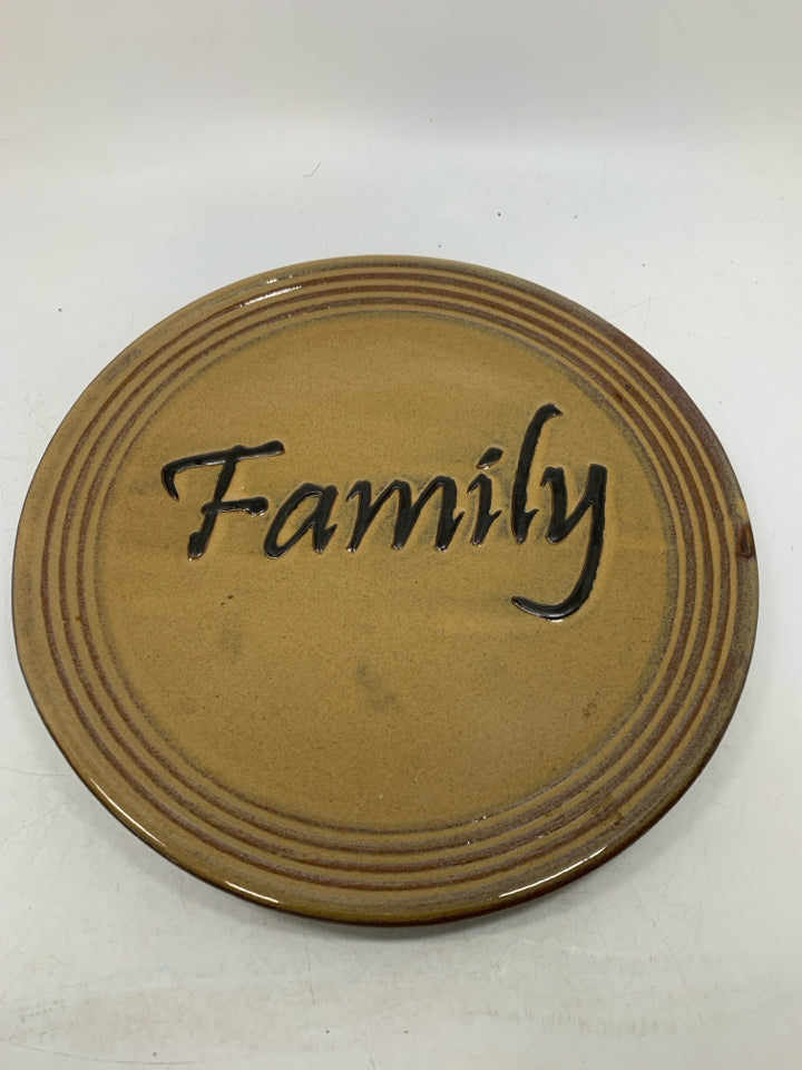 'FAMILY' LARGE PLATTER- NAMES ON BACK.
