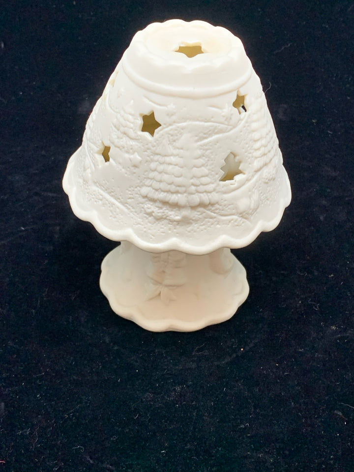 2PC IVORY EMBOSSED CHRISTMAS TREE/ANGELS.