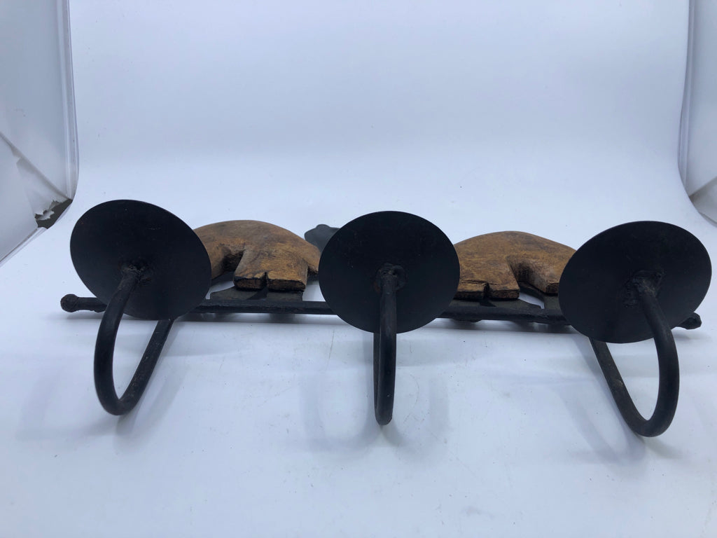 IRON/STONE CAMEL CANDLE HOLDER WALL DECOR.