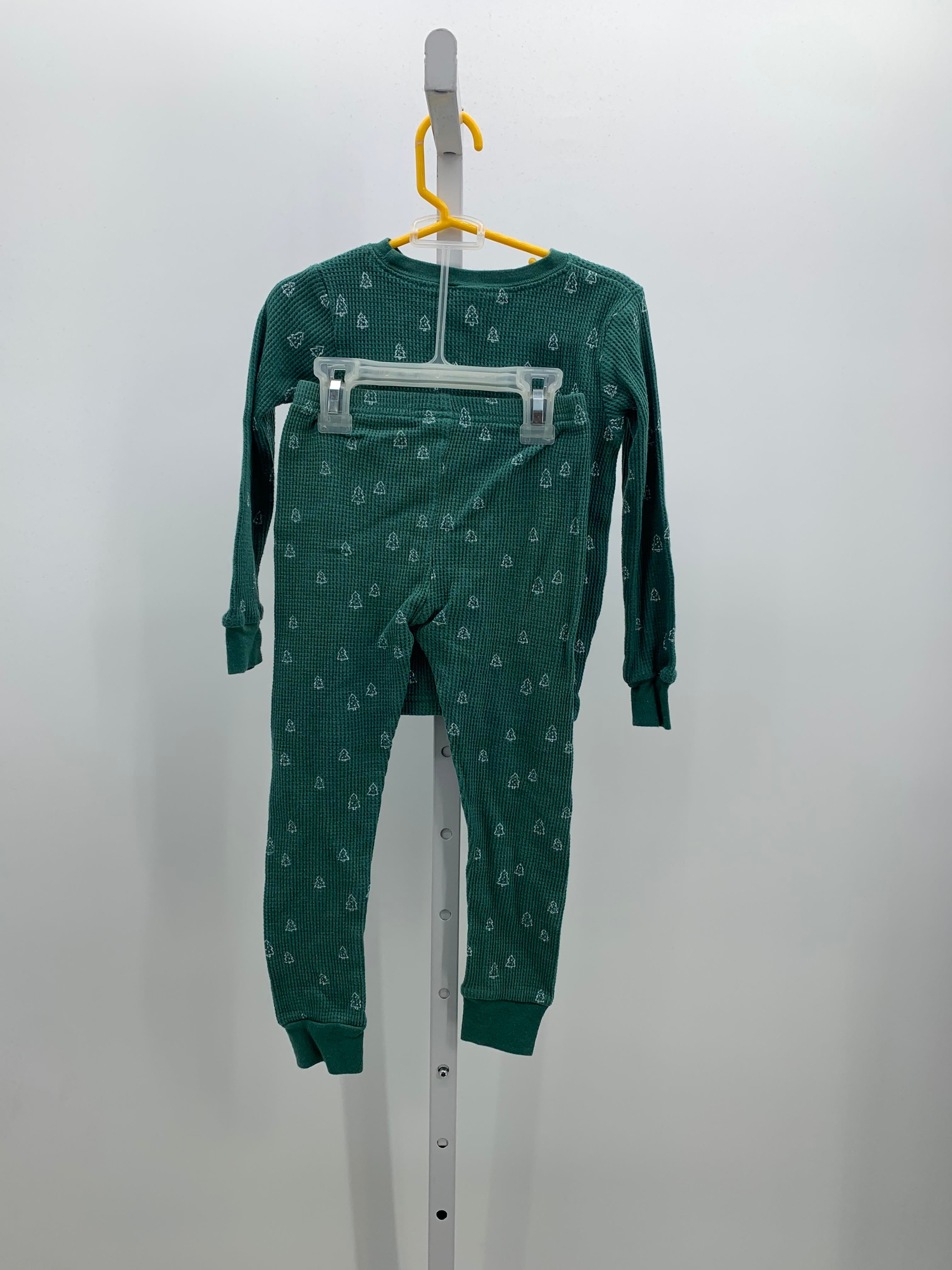 WAFFLE KNIT PJS WHITE TREES