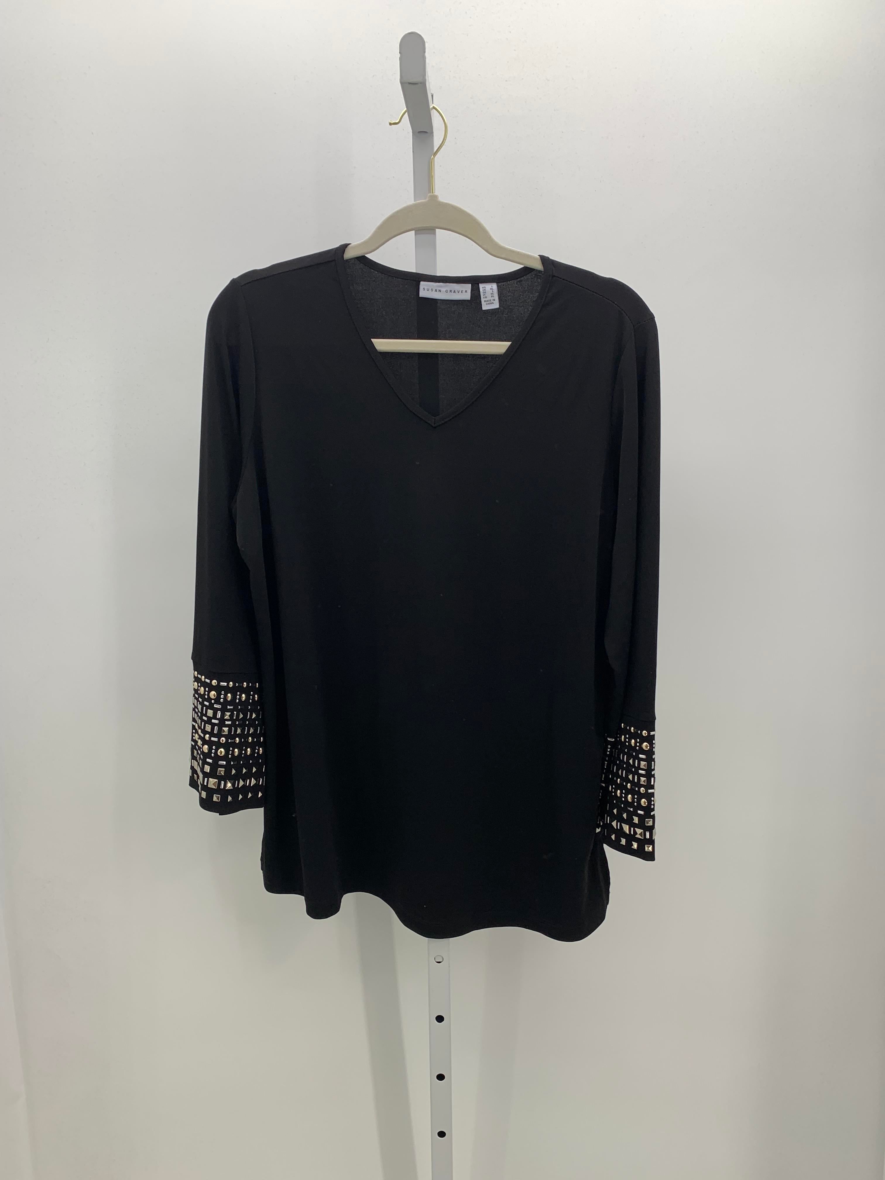 Susan Graver Size Large Misses Long Sleeve Shirt