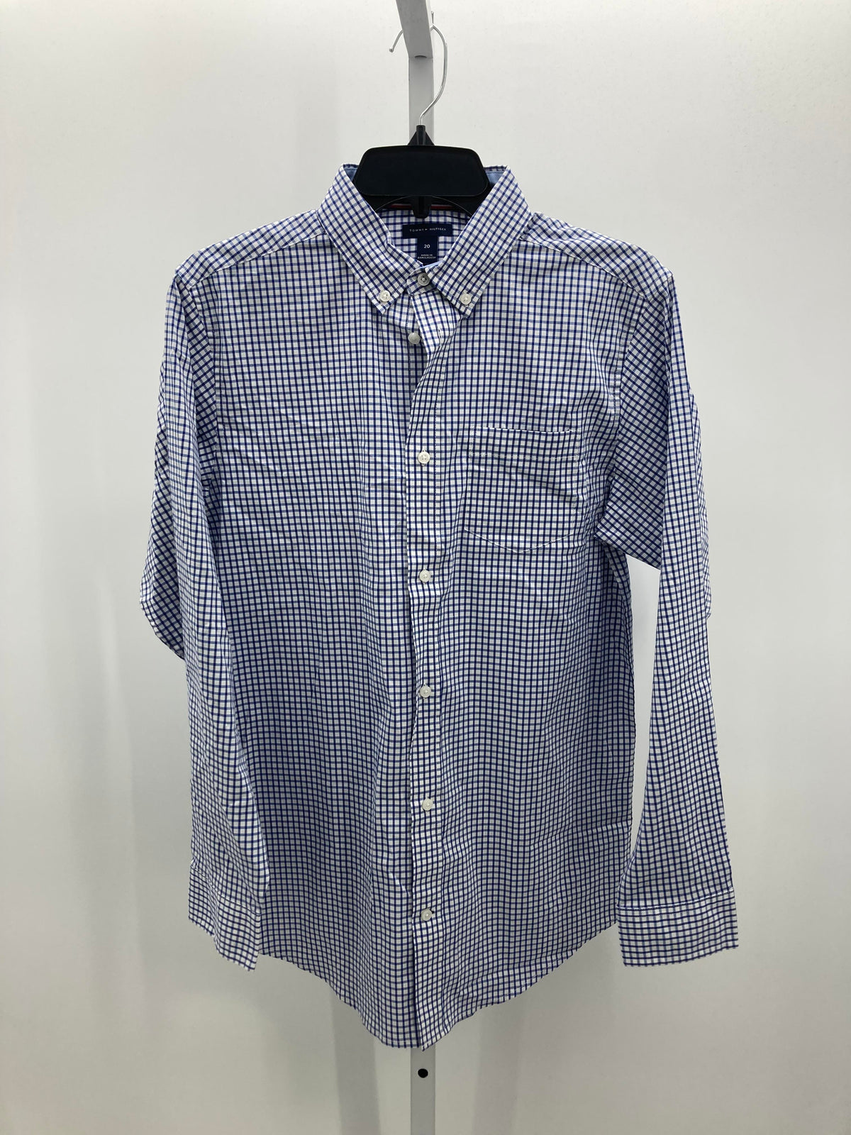 WHITE PLAID BTN DOWN