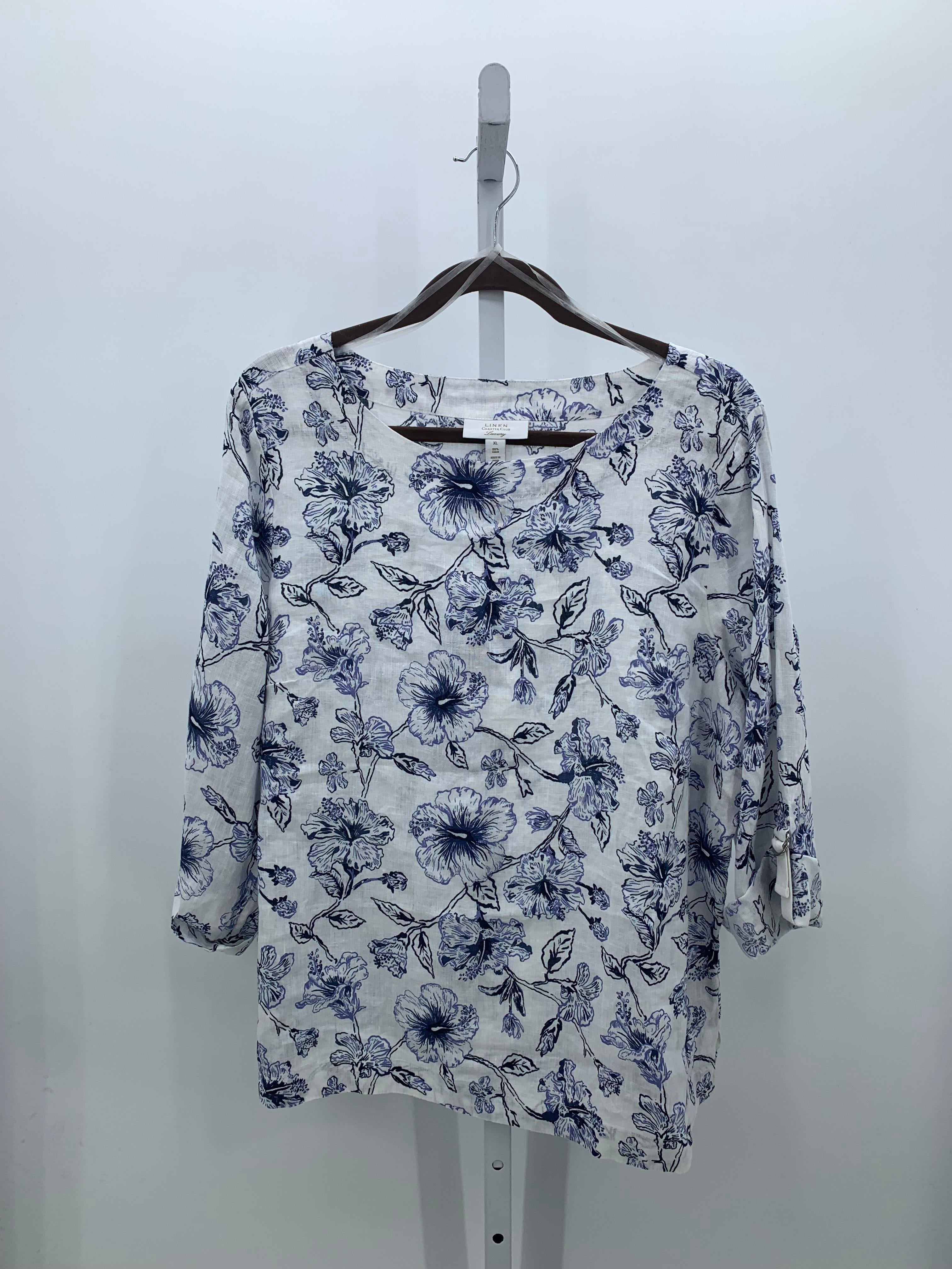 Charter Club Size Extra Large Misses 3/4 Sleeve Shirt