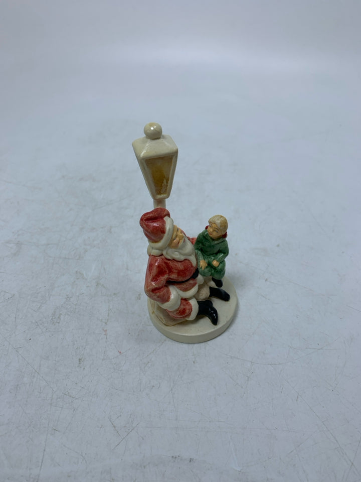 VTG SANTA W/ BOY & LAMP POST SEBASTIAN MINIATURE.