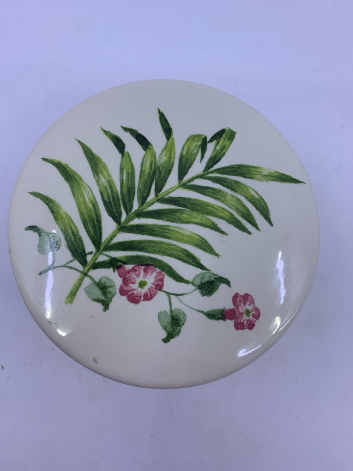 4 TROPICAL FLORAL BATHROOM SET- SOAP DISPENSER, SOAP DISH, TOOTHBRUSH HOLDER, SM