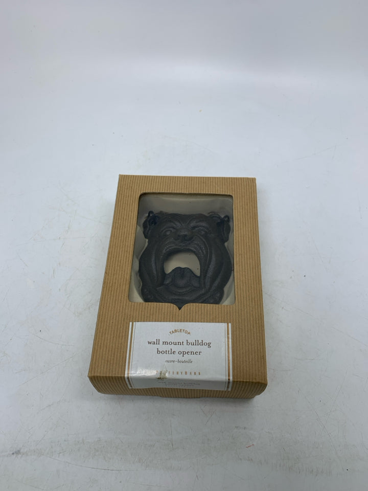 NIB HEAVY METAL BULLDOG WALL MOUNT BOTTLE OPENER.