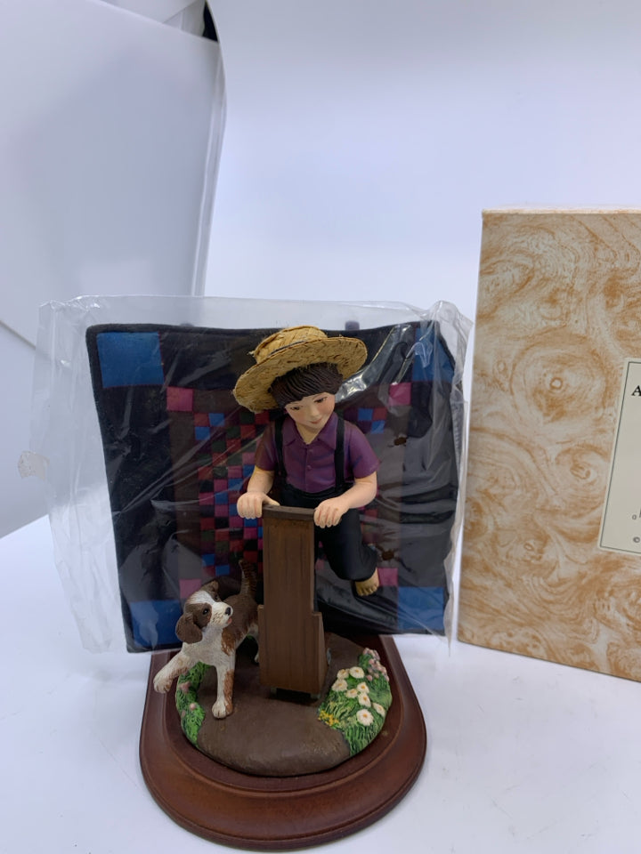 BOY ON SCOOTER + QUILT.