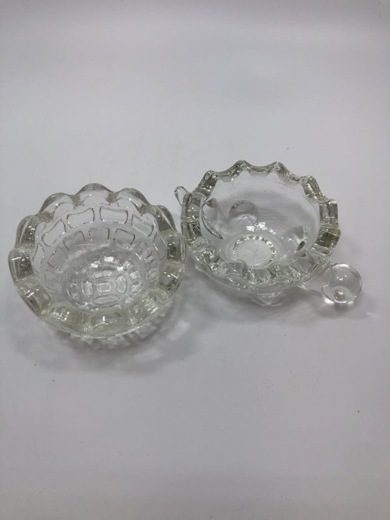 CLEAR GLASS TURTLE DISH W/LID.