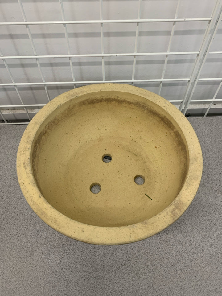 LARGE HEAVY PLANTER W/ DRAINS.