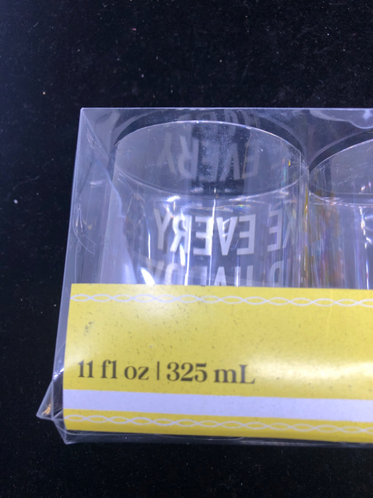 4 NIP PLASTIC WINE GLASSES.